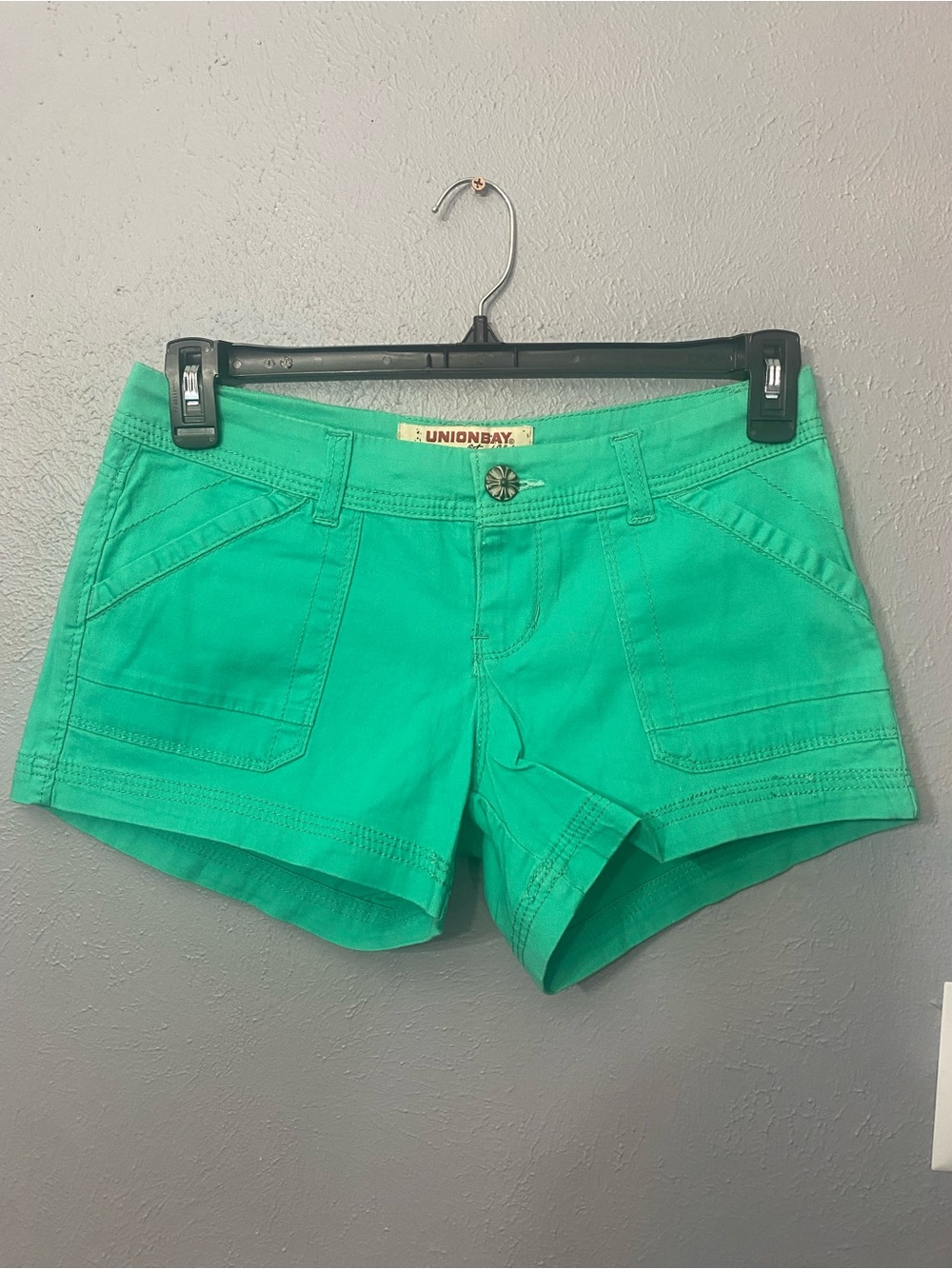 UNIONBAY Teal Green Cotton Women's Jean Shorts